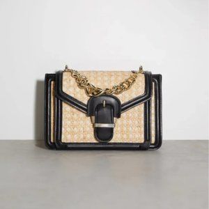 ZARA CROSSBODY AND CHAIN HANDLE RATTAN CROSSBODY BAG NWT